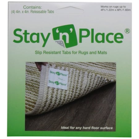 Stay N Place Stay 'n' Place Rug Slip Resistant Tabs 4 in. W X 4 in. L Cloth/Plastic Green 4 pk SNP-OD-4X4TABS